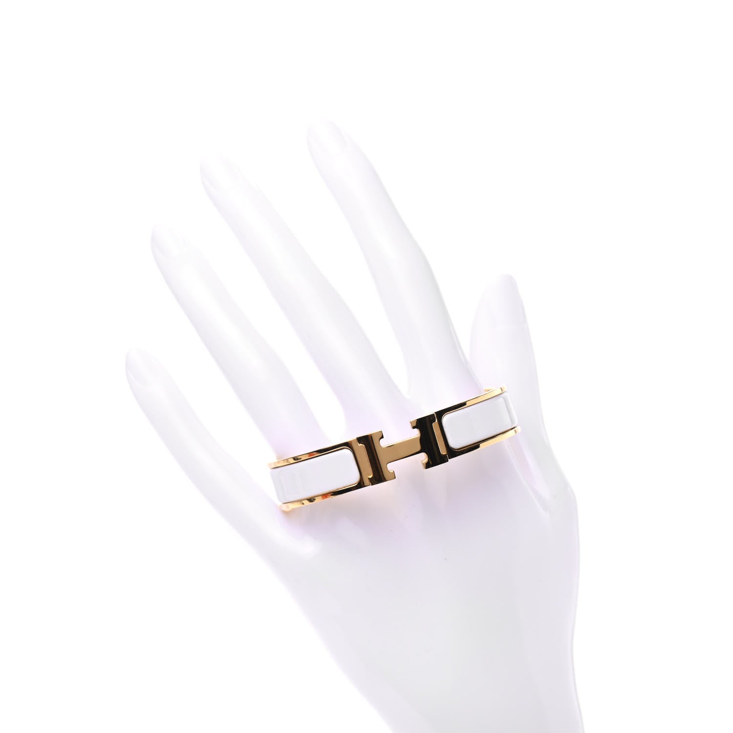 Hermes Enamel Narrow Clic Clac H Bracelet PM White 2 of 5