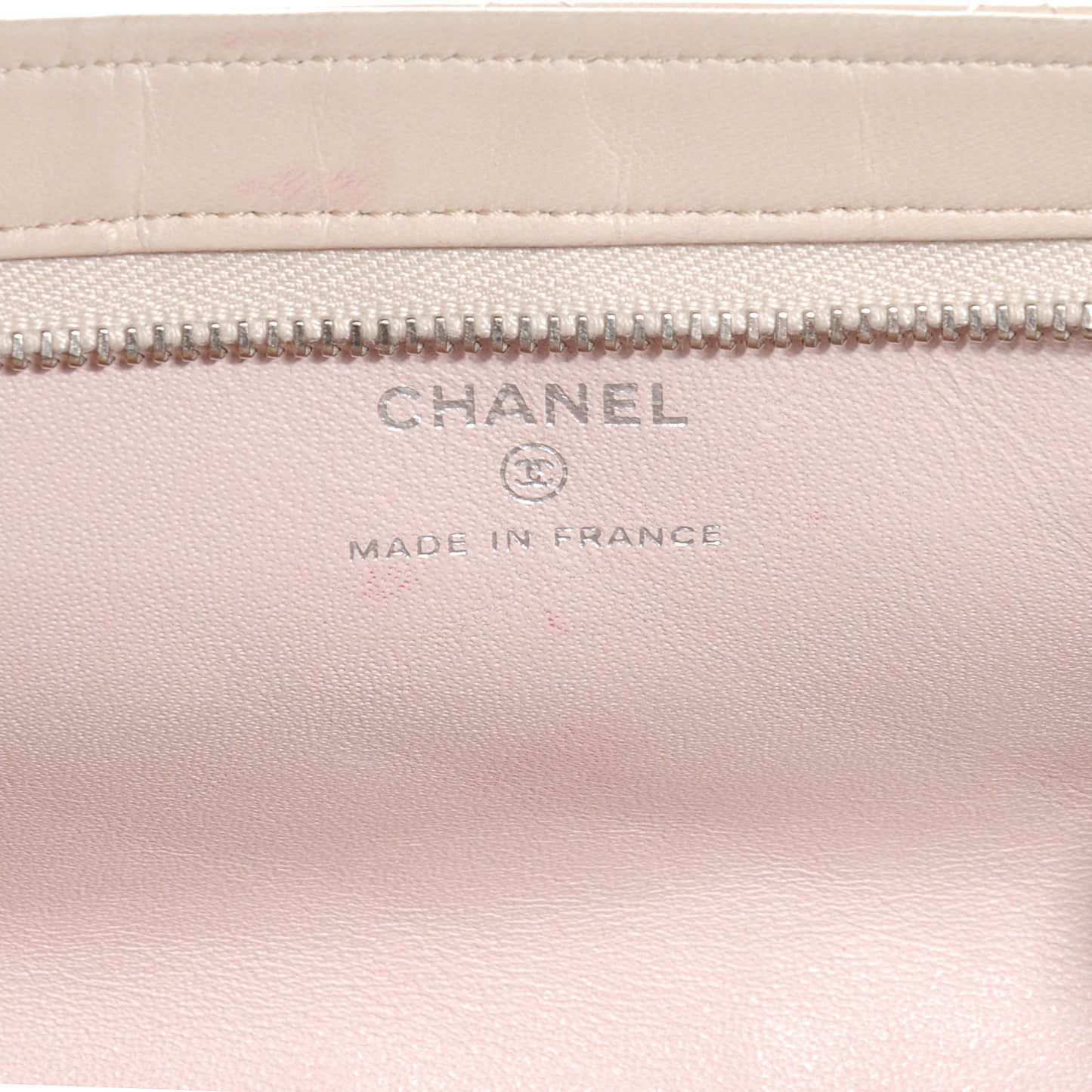 Lambskin Cosmetic Case Beige