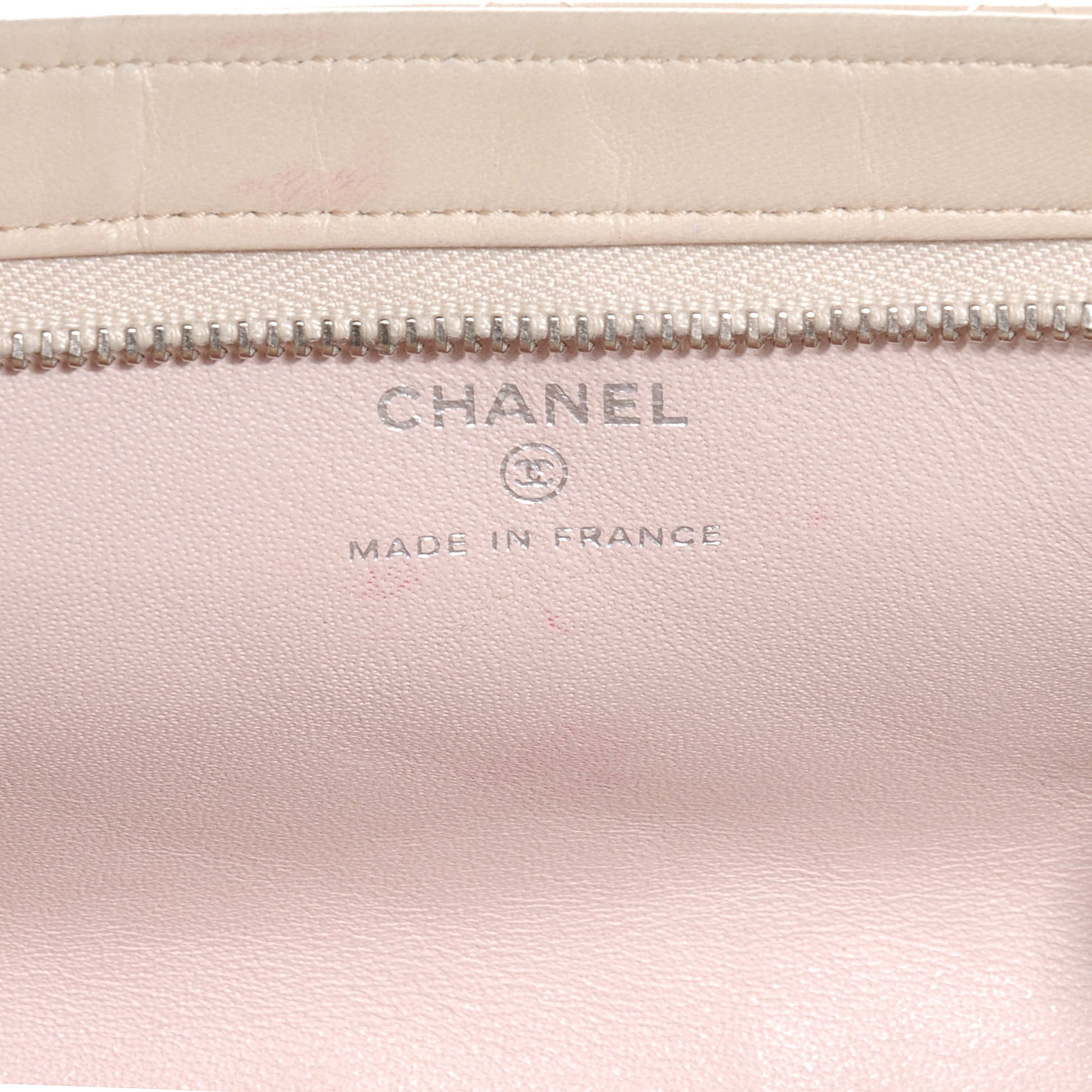 Chanel Lambskin Cosmetic Case Beige 5 of 6