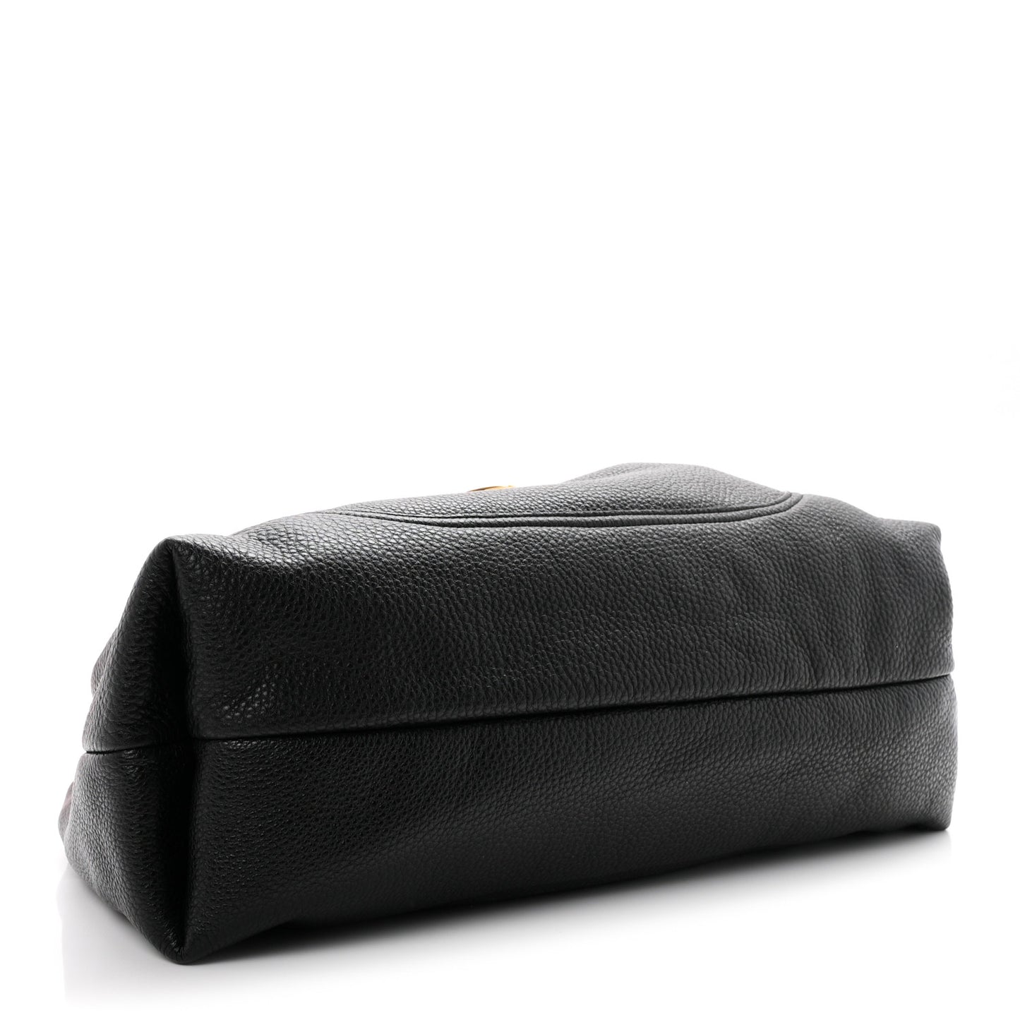 Grained Calfskin Softbit Maxi Shoulder Bag Black