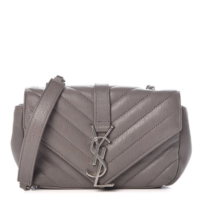 Saint Laurent Sheepskin Matelasse Chevron Monogram Classic Baby Chain Bag Fog 1 of 9