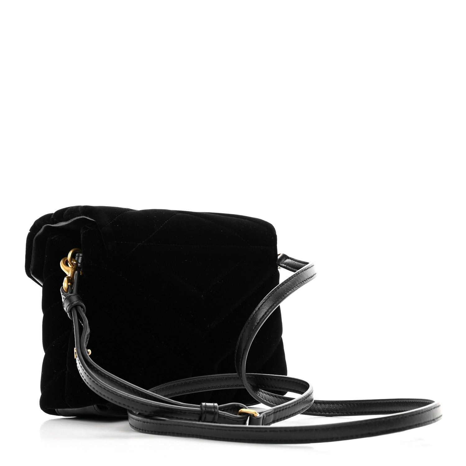 Saint Laurent Velvet Y Quilted Monogram Toy Loulou Chain Satchel French Black 3 of 9