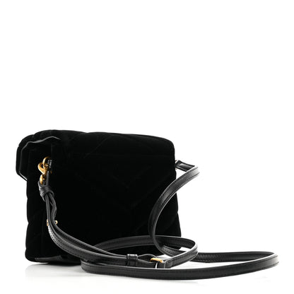 Saint Laurent Velvet Y Quilted Monogram Toy Loulou Chain Satchel French Black 3 of 9