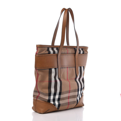 Burberry Vintage Leather House Check Webbing Medium Marlow Tote Camel 3 of 12