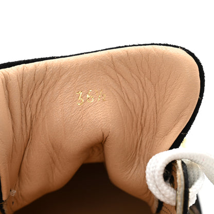 Christian Louboutin Veau Velours Calfskin Spikes Womens Vieira Flat Sneakers 36.5 Black Gold 8 of 9