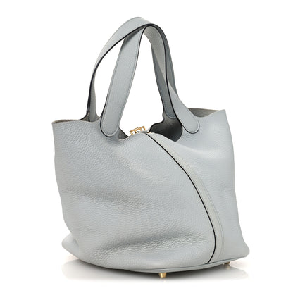 Hermes Taurillon Clemence Picotin Lock 22 MM Bleu Pale 4 of 12