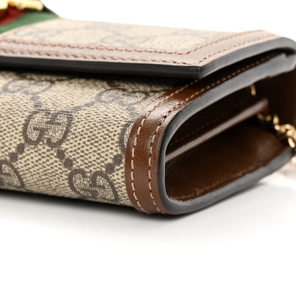 Gucci GG Supreme Monogram Azalea Calfskin Web Jackie 1961 Chain Wallet Beige Ebony Brown Sugar 11 of 14