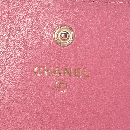 Chanel Sheepskin Quilted Vintage Mademoiselle Card Holder Pink 6 of 11