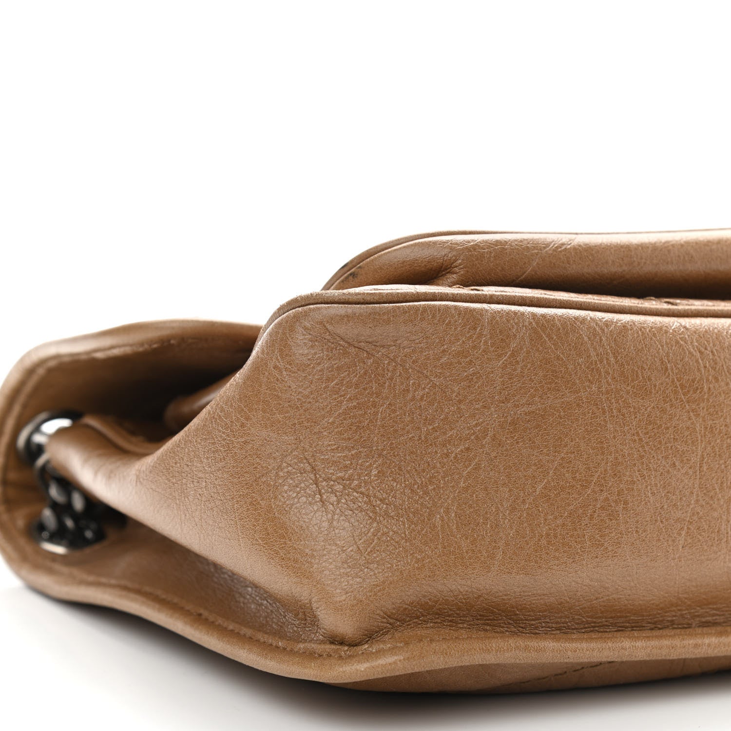 Saint Laurent Crinkled Calfskin Matelasse Monogram Medium Niki Chain Satchel Natural Tan 9 of 10