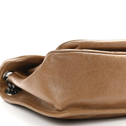 Saint Laurent Crinkled Calfskin Matelasse Monogram Medium Niki Chain Satchel Natural Tan 9 of 10