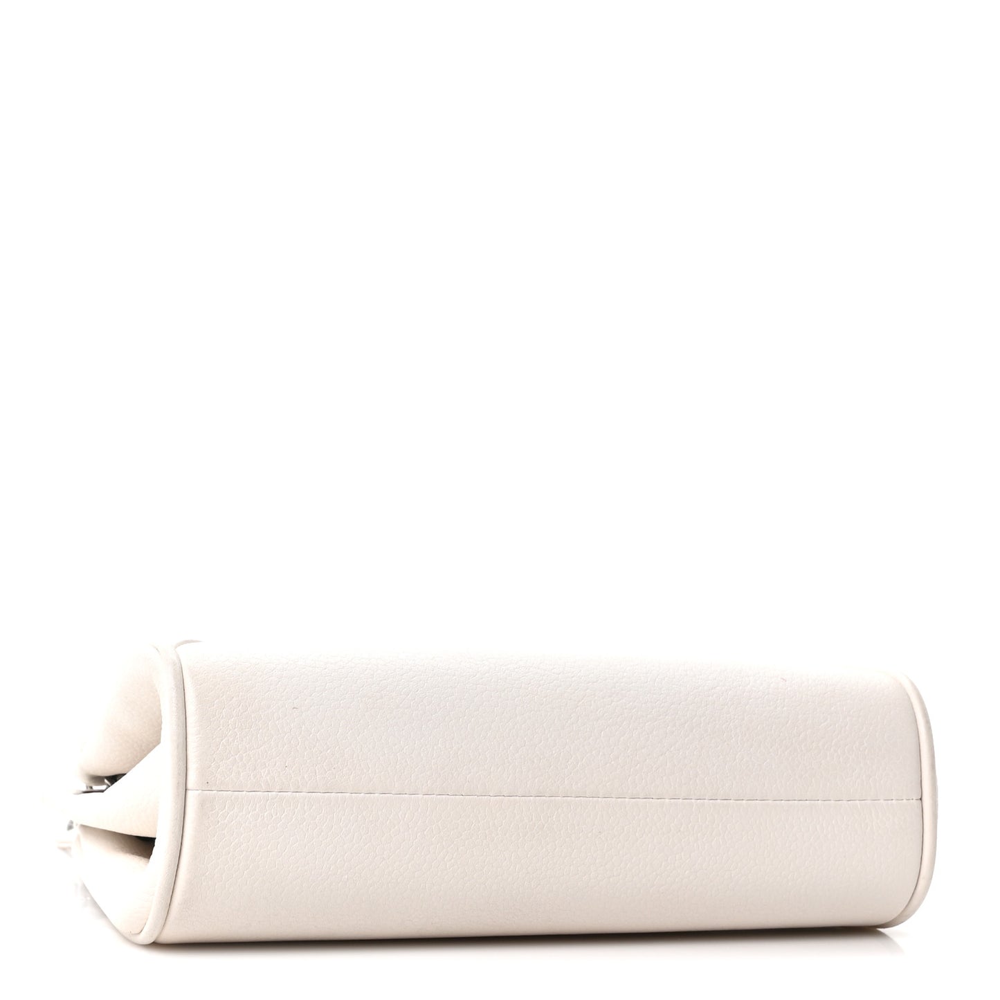 Caviar Quilted Mini Accordion Flap White