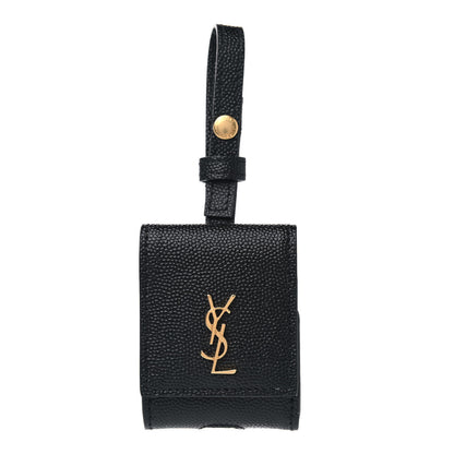 Saint Laurent Grain De Poudre Monogram Airpods Case Black 1 of 4
