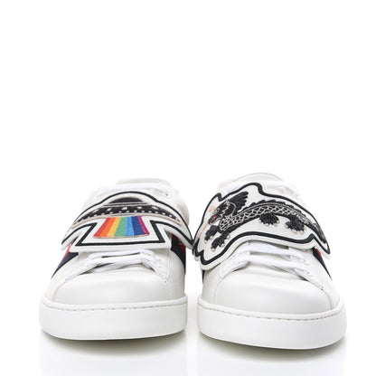 Gucci Calfskin Ayers Web UFO Dragon Embroidered Mens Ace Sneakers 12 White 2 of 9