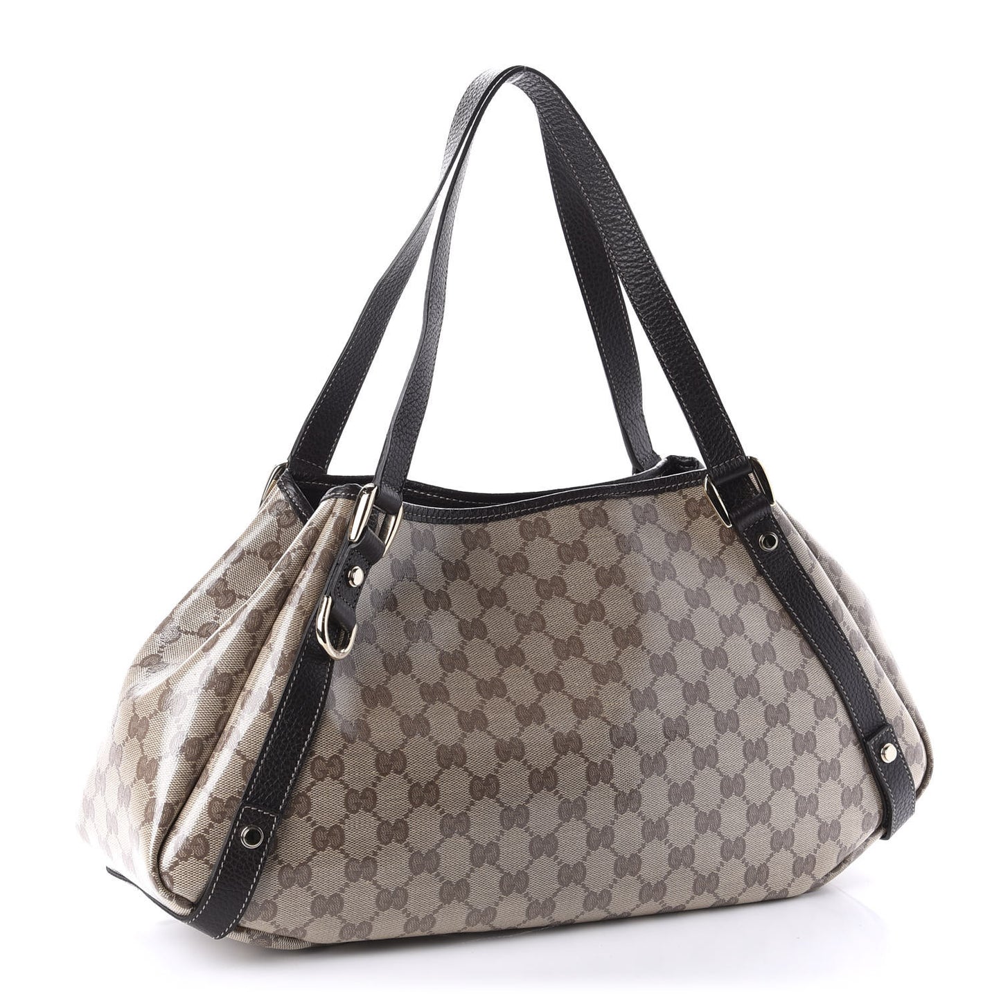 Crystal Monogram Medium Abbey Shoulder Bag Dark Brown