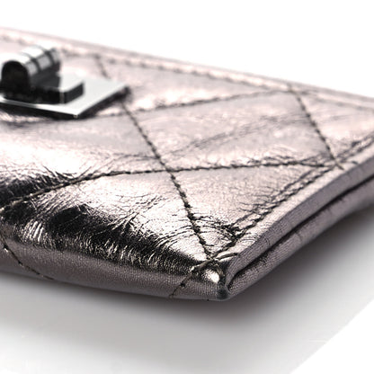 Chanel Metallic Aged Calfskin Quilted Reissue Card Holder Silver 6 of 10