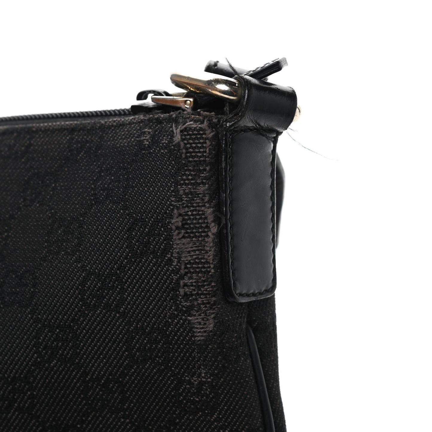 Denim Monogram Flat Messenger Bag Black
