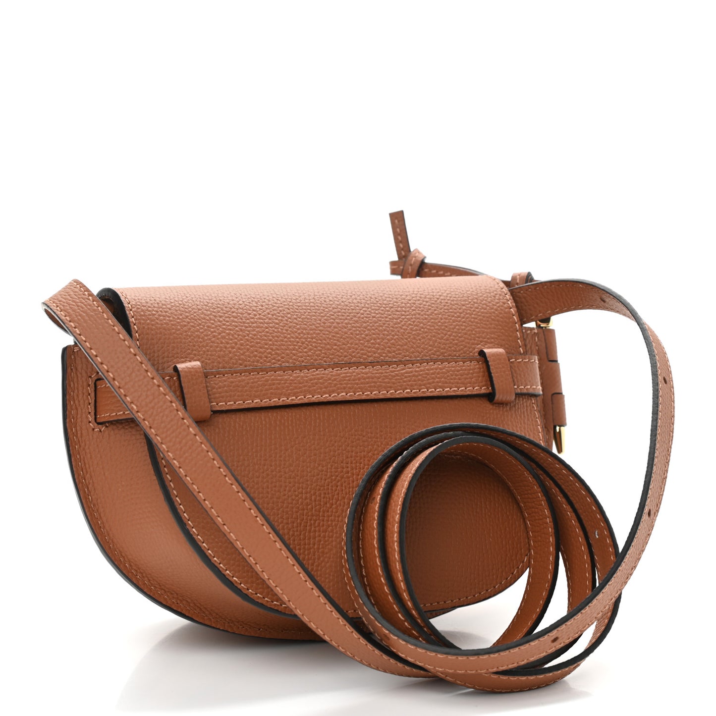 Pebble Grain Calfskin Mini Gate Dual Bag Tan