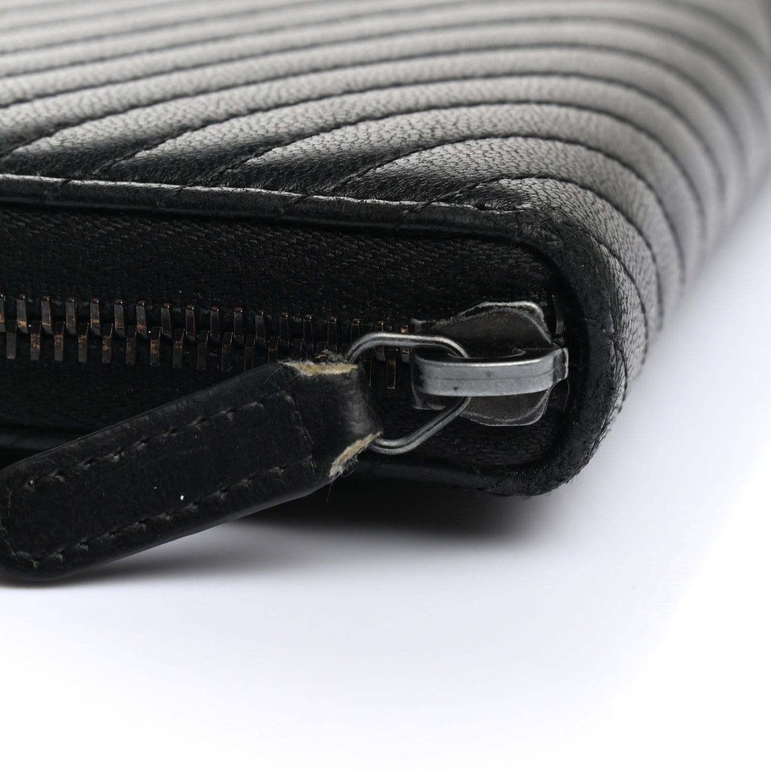 Chanel Lambskin Chevron Quilted Zip Around Wallet So Black 9 of 9