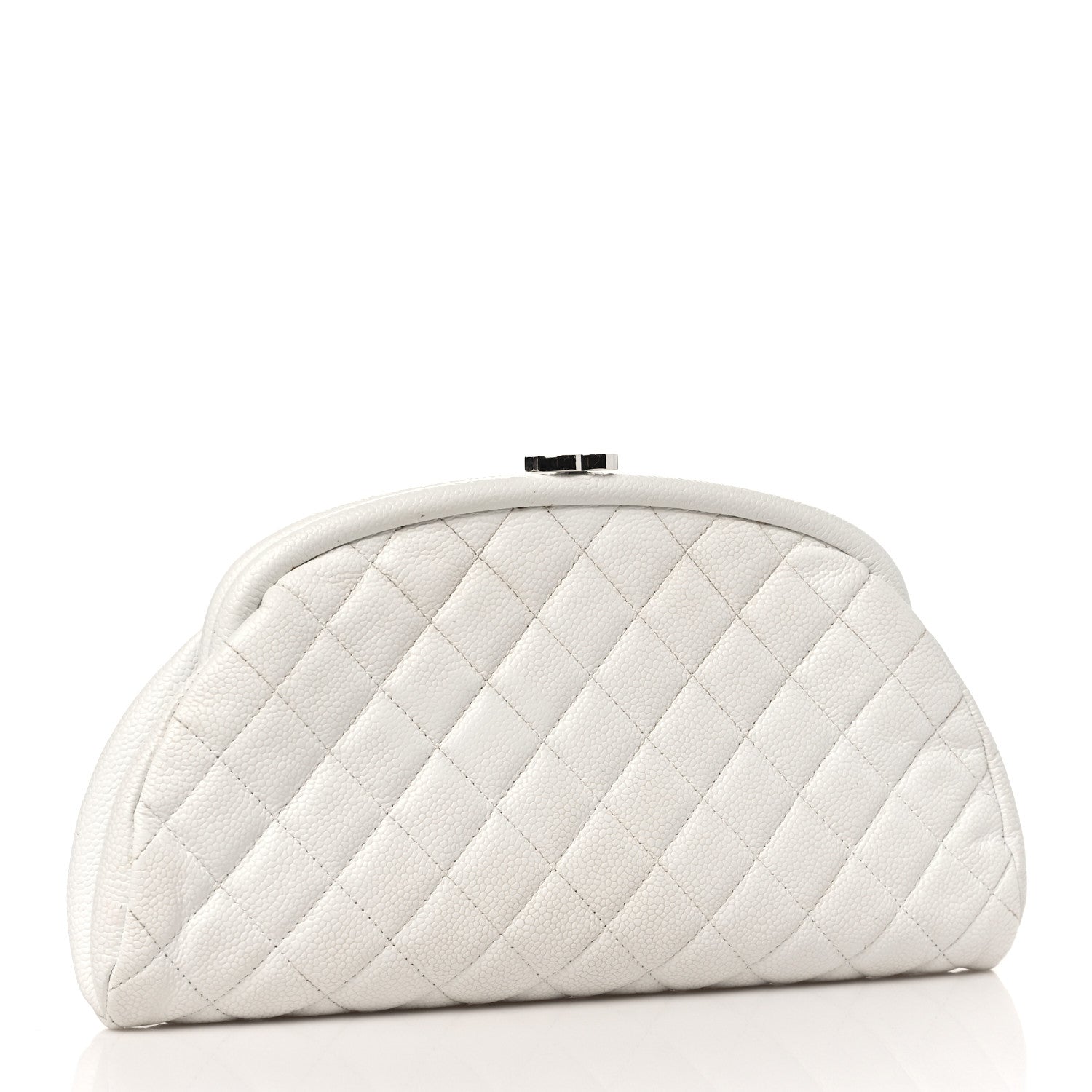 Chanel Caviar Quilted Timeless Clutch White 3 of 13