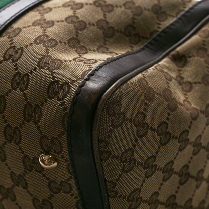 Gucci Monogram Vintage Web Medium Boston Dark Brown 12 of 17