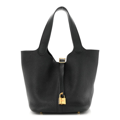 Hermes Taurillon Clemence Picotin Lock 22 MM Black 1 of 14