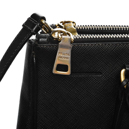 Prada Saffiano Small Galleria Double Zip Tote Black 11 of 15