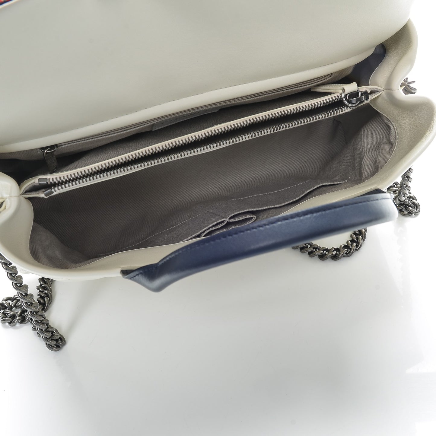 Calfskin Tweed Quilted Large Tote White Multicolor