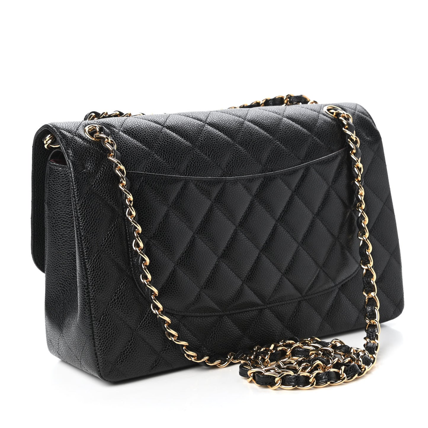 Caviar Quilted Jumbo Double Flap Black