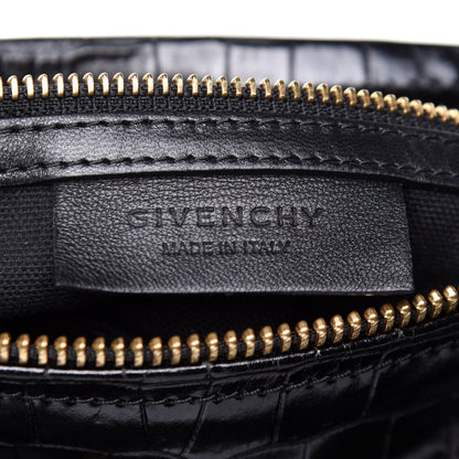 Givenchy Calfskin Crocodile Embossed Small Pandora Black 6 of 13