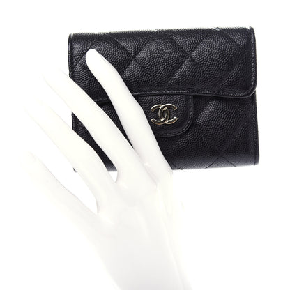 Chanel Caviar Quilted Flap Card Holder Wallet Black 2 of 8
