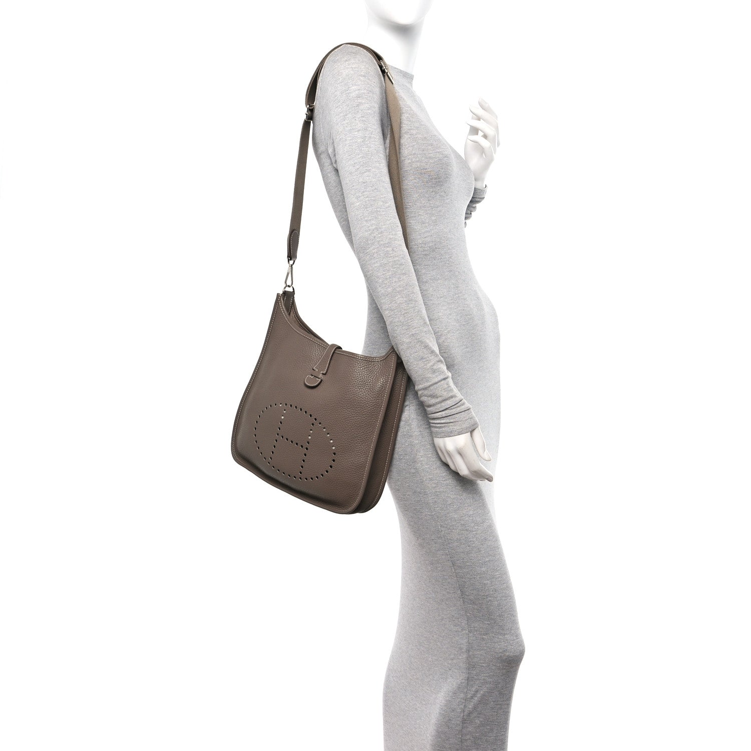 Hermes Taurillon Clemence Evelyne III PM Etoupe 2 of 10