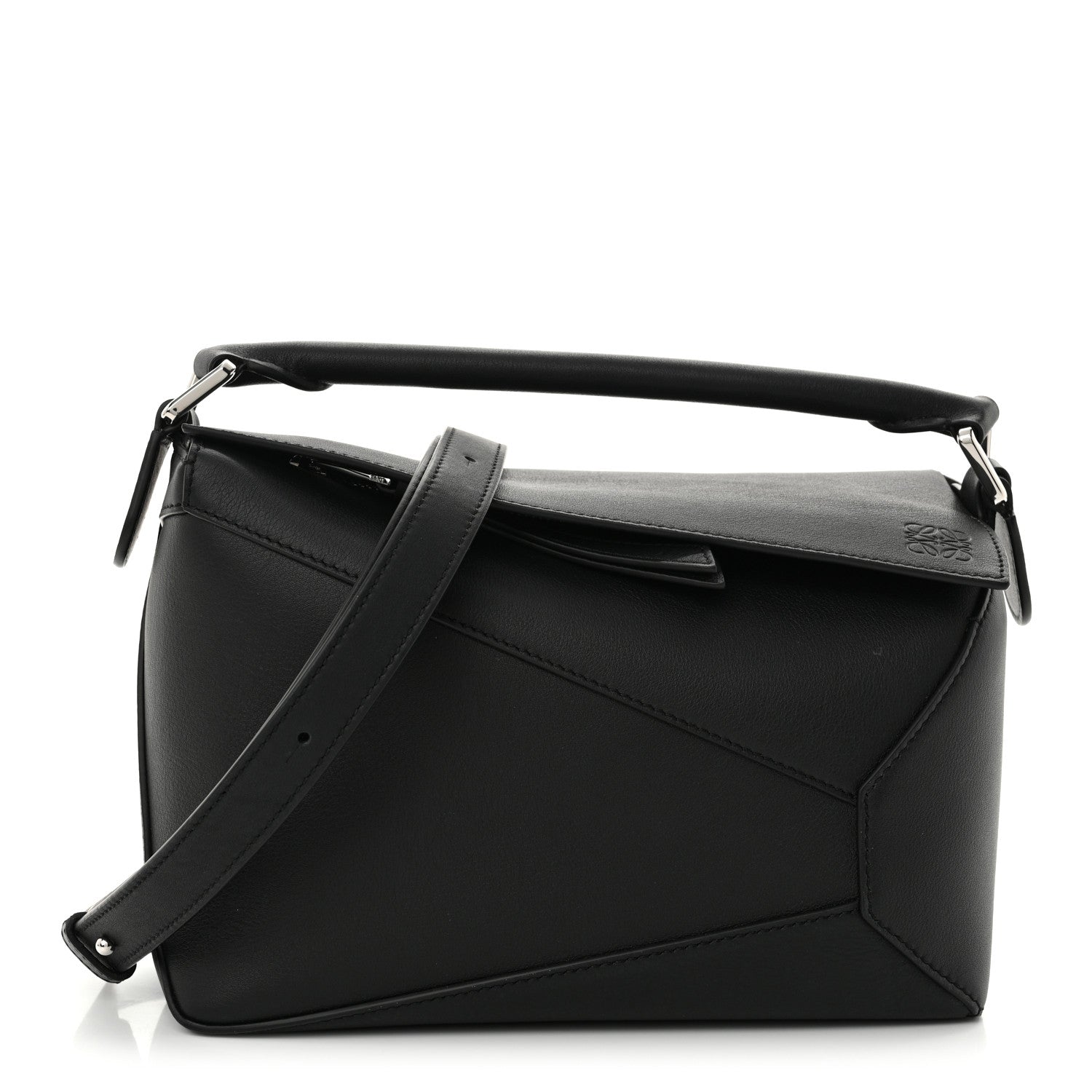 Loewe Calfskin Small Puzzle Edge Bag Black 1 of 9