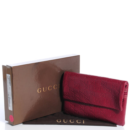 Gucci Guccissima Leather Travel Document Case Raspberry Red 5 of 9