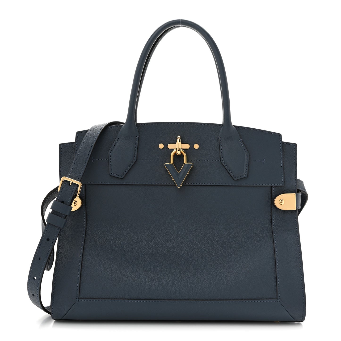 Grained Calfskin Steamer MM Blue