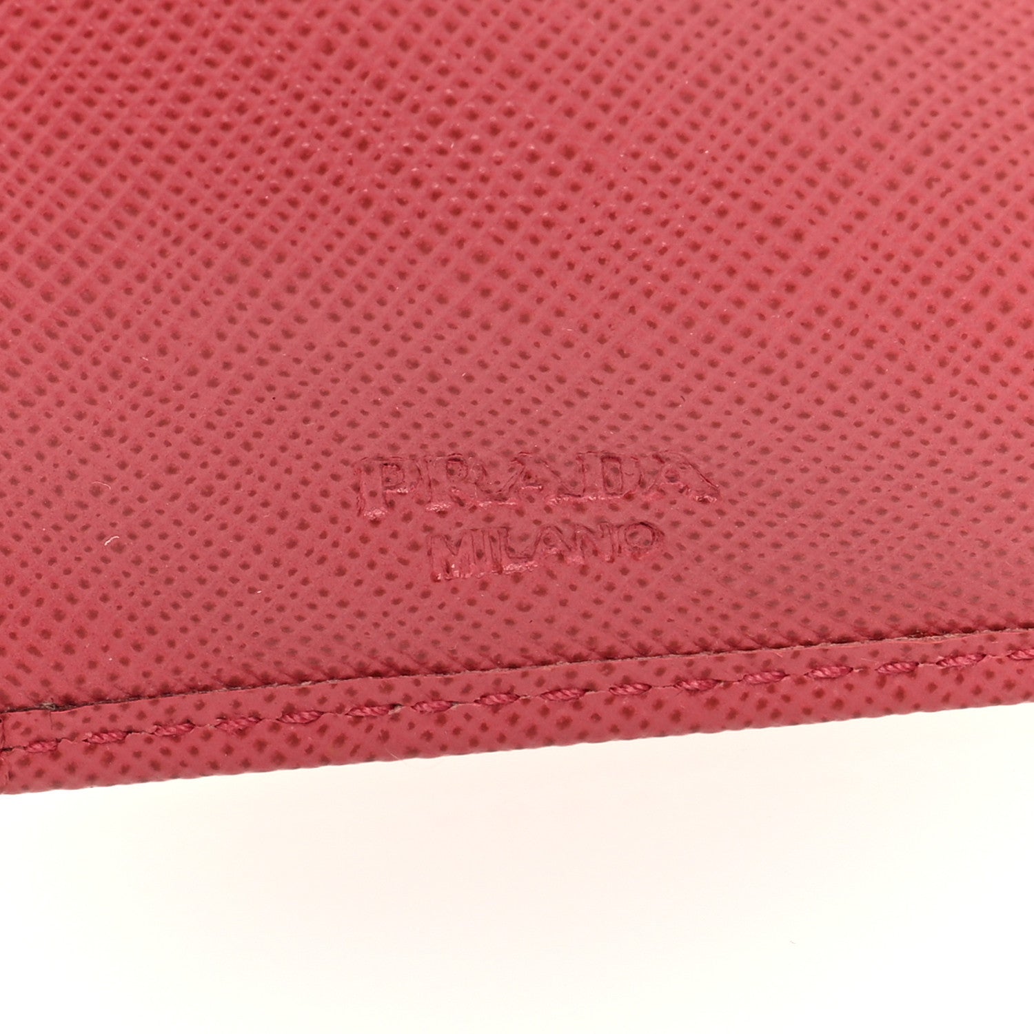 Prada Saffiano Metal Compact Wallet Peonia 6 of 7