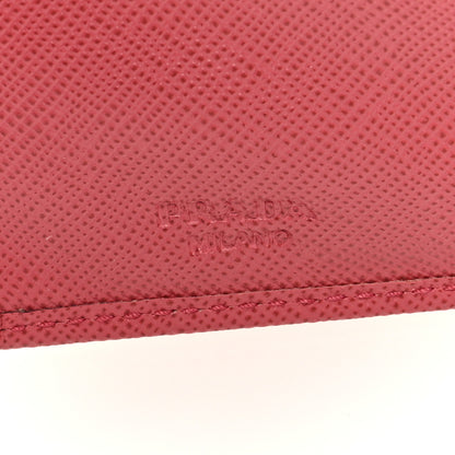 Prada Saffiano Metal Compact Wallet Peonia 6 of 7