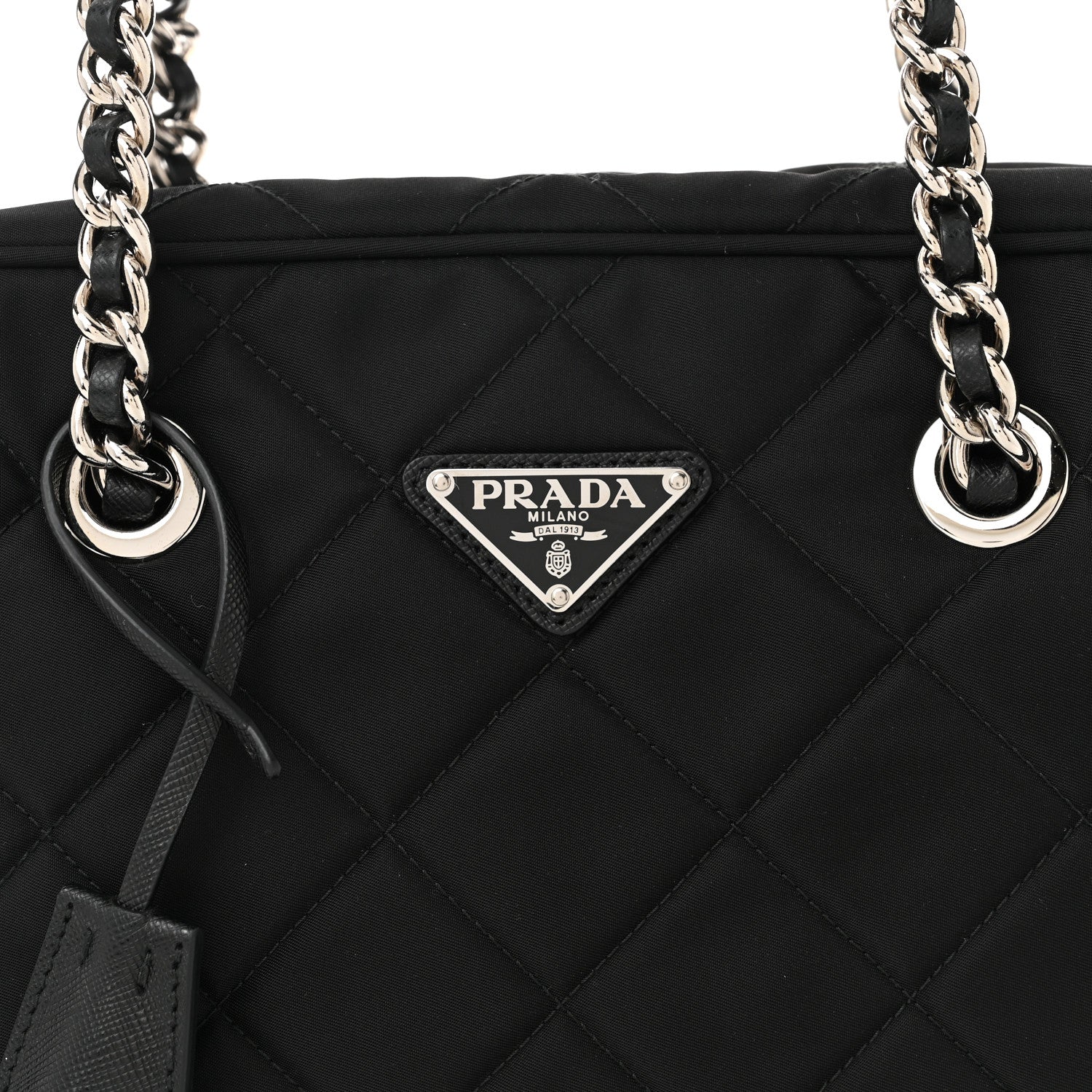 Prada Nylon Tessuto Impuntu Quilted Shoulder Bag Black 9 of 11