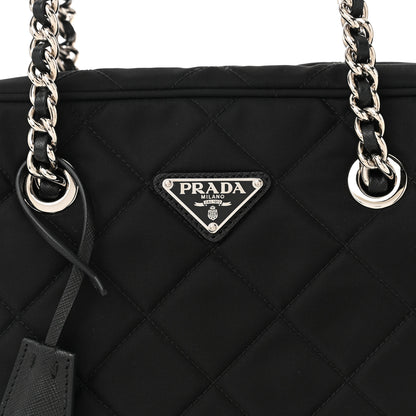 Prada Nylon Tessuto Impuntu Quilted Shoulder Bag Black 9 of 11