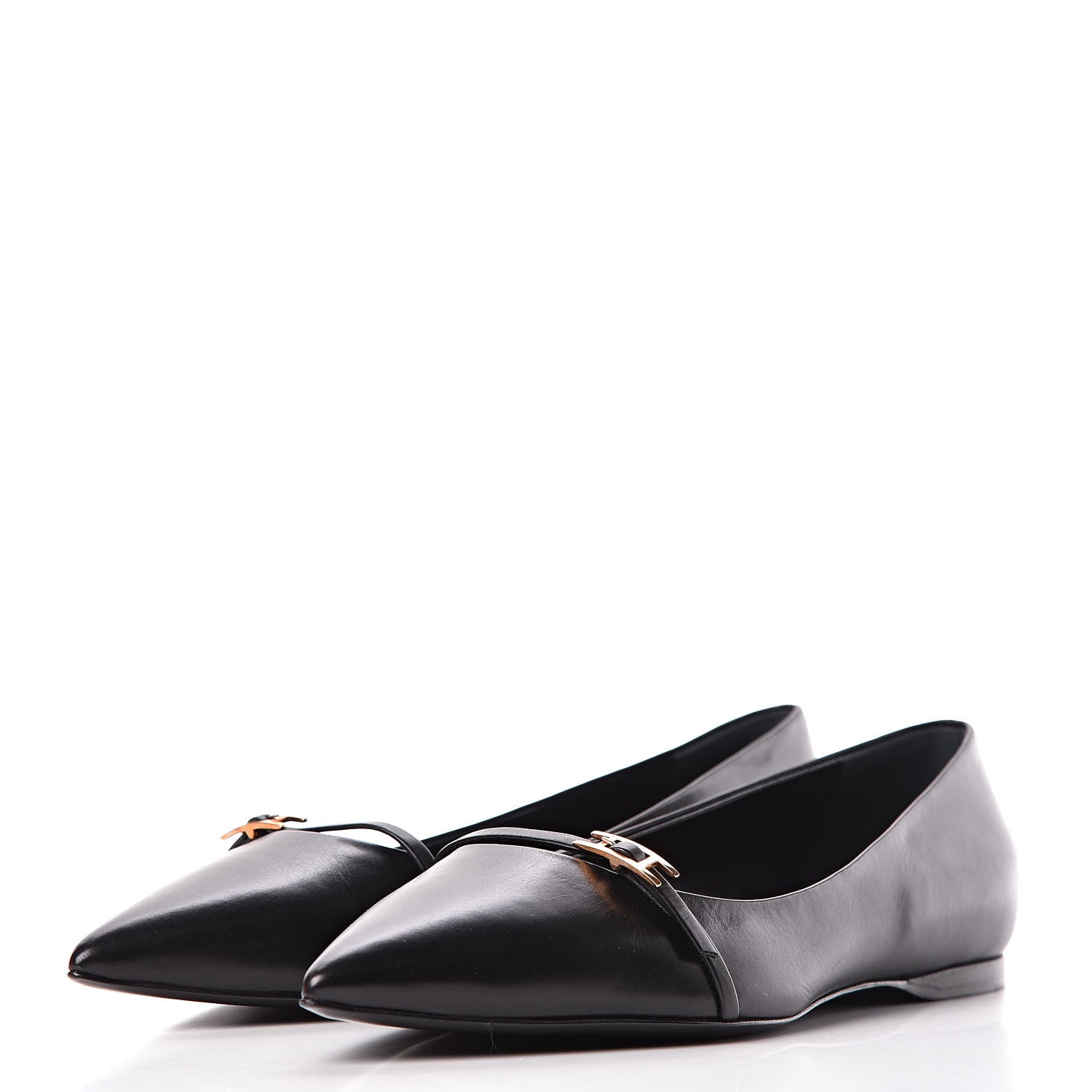 Hermes Calfskin Laura Ballerina Flats 39 Black 3 of 8