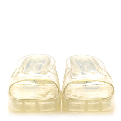 Gucci Rubber Gucci Logo Womens Platform 20/60mm Slide Sandals 37 Transparent 3 of 11