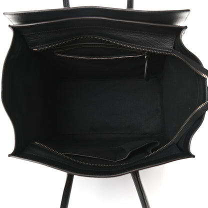 Celine Drummed Calfskin Mini Luggage Black 5 of 8