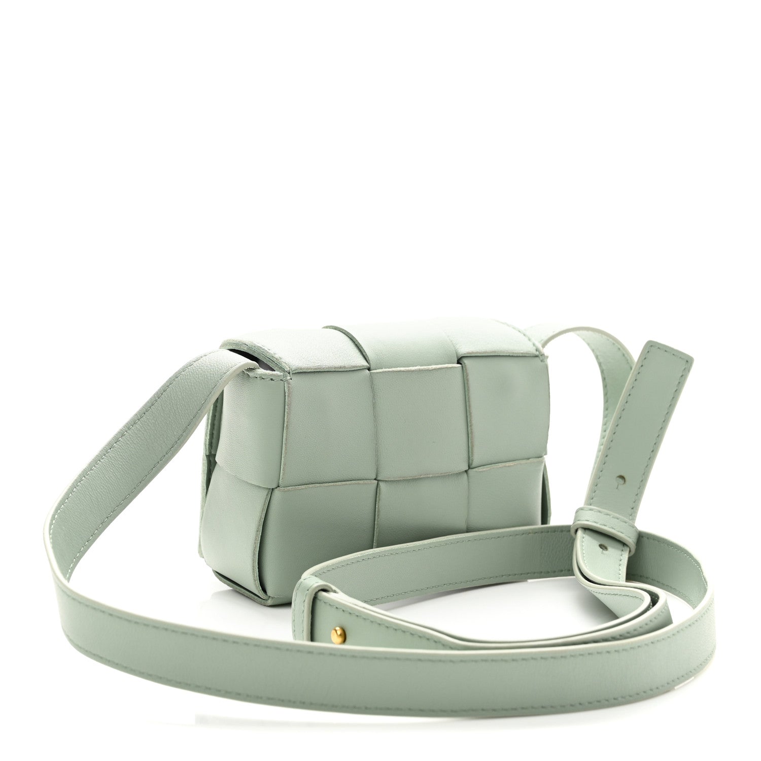 Bottega Veneta Lambskin Maxi Intreccio Candy Cassette Crossbody Bag Sage 3 of 9