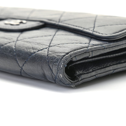 Chanel Lambskin Quilted Large Gusset Flap Wallet Navy 10 of 12