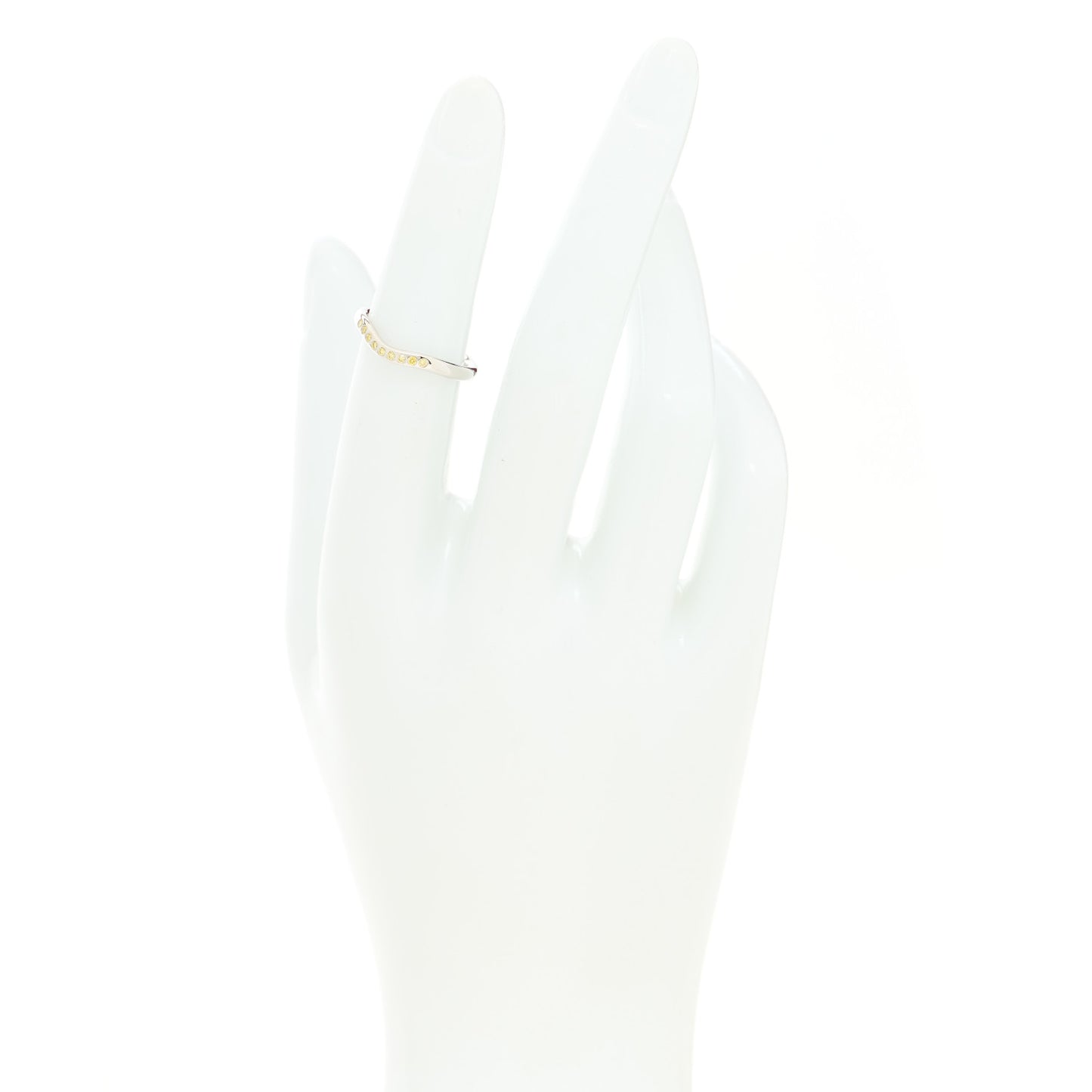 Platinum Yellow Diamond Elsa Peretti Wedding Band Ring 49 5