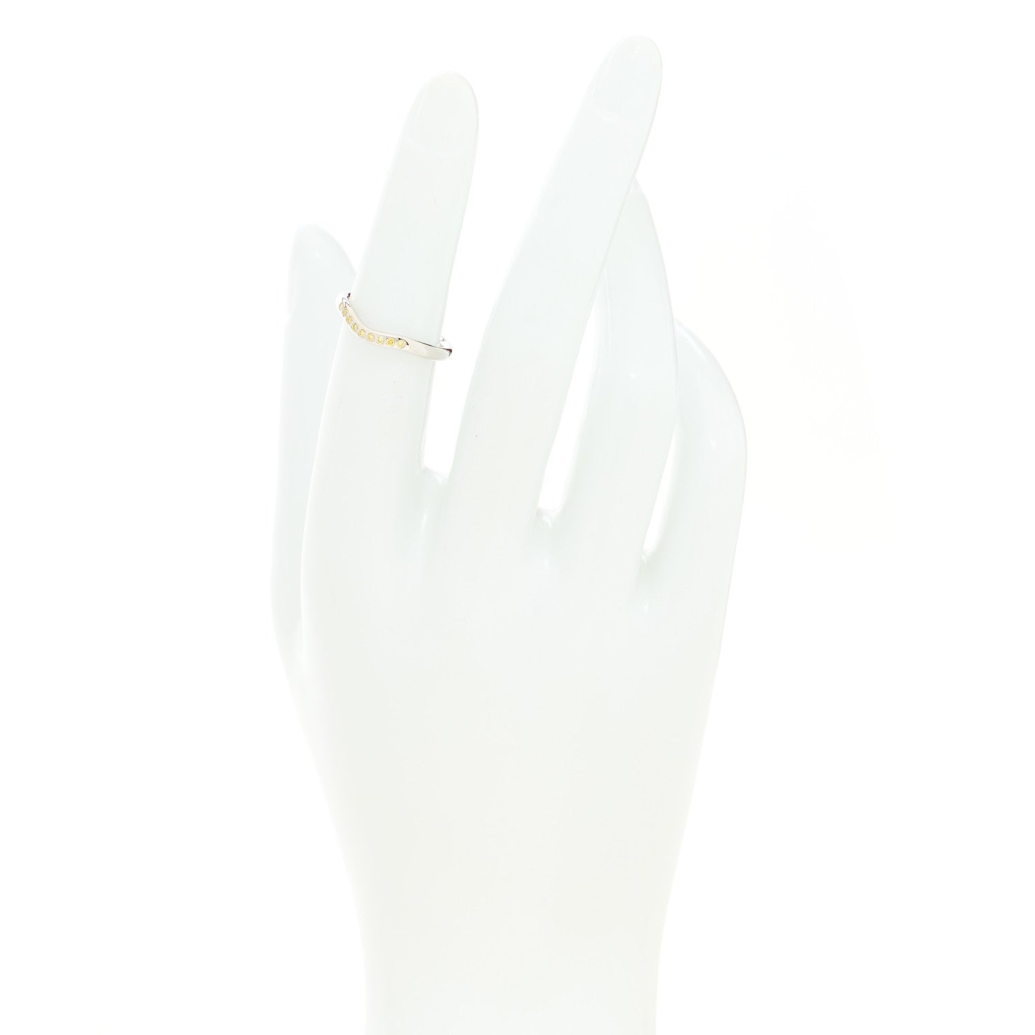 Tiffany Platinum Yellow Diamond Elsa Peretti Wedding Band Ring 49 5 2 of 5