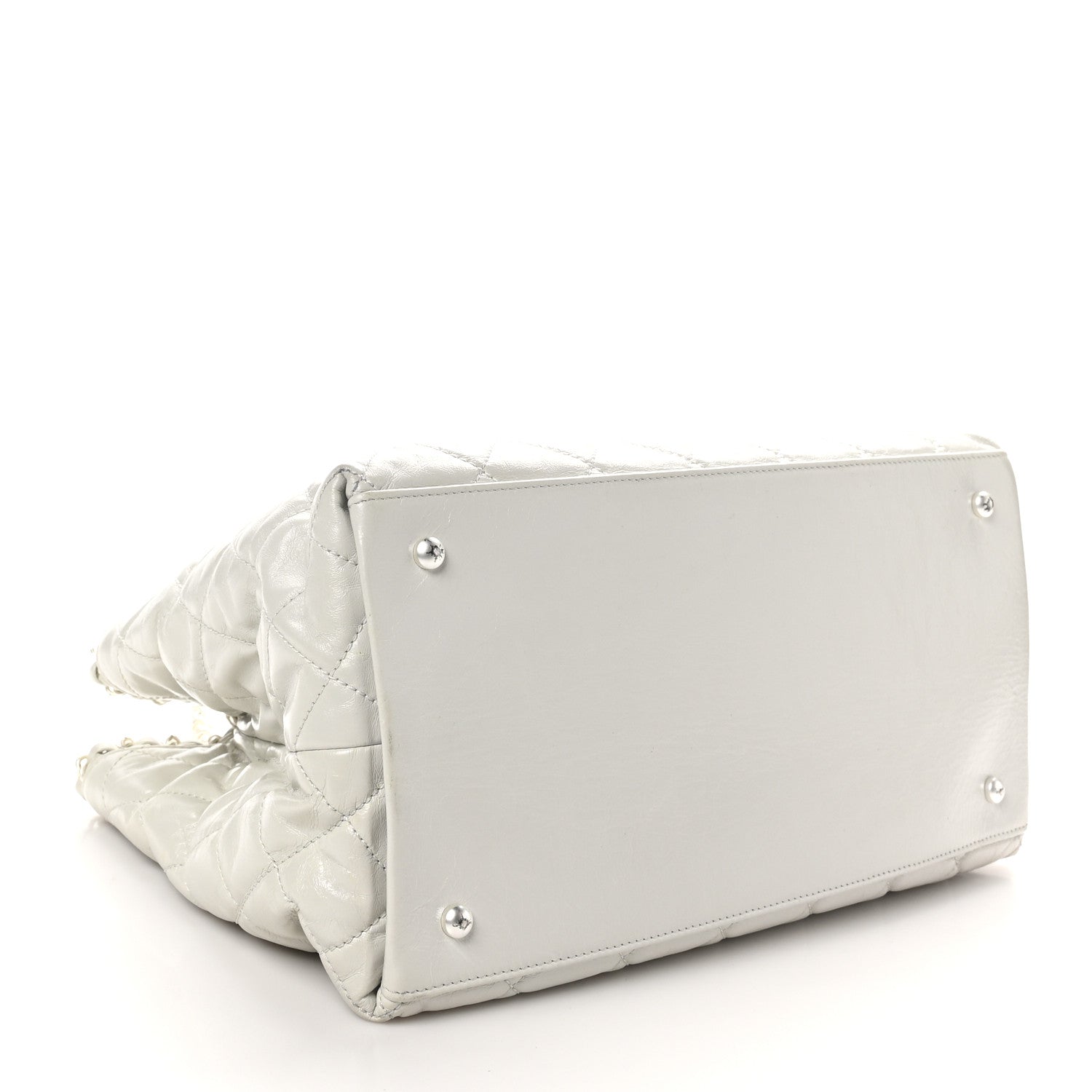 Chanel Glazed Calfskin Quilted Small Chain Me Tote Dark White 4 of 10