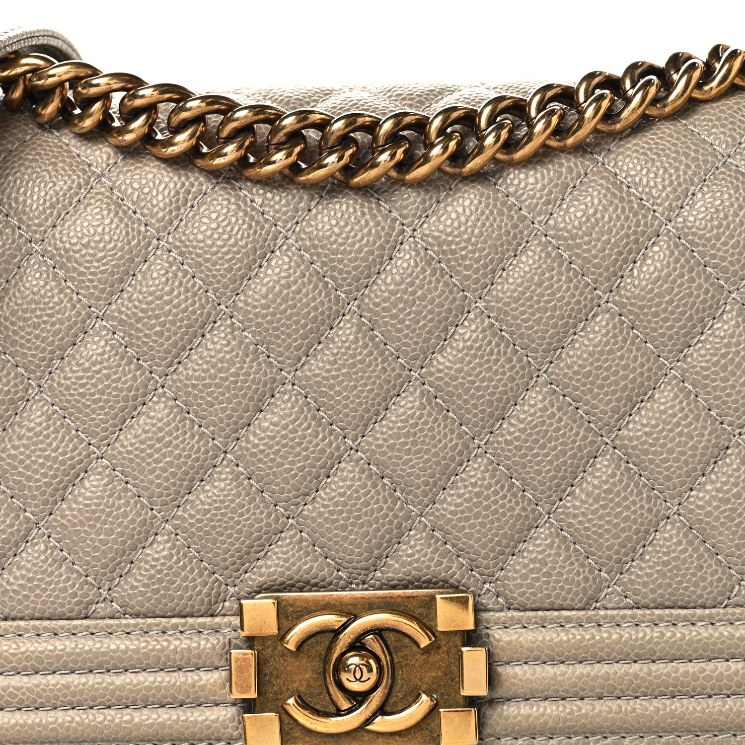 Chanel Caviar Quilted Medium Boy Flap Grey 8 of 11