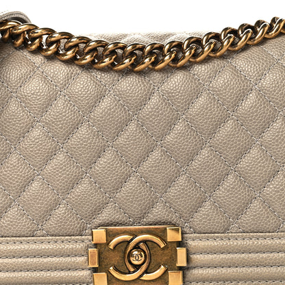 Chanel Caviar Quilted Medium Boy Flap Grey 8 of 11