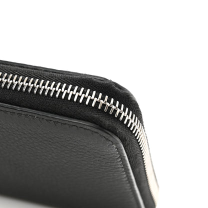 Prada Vitello Daino Triangle Zip Around Wallet Black 7 of 7