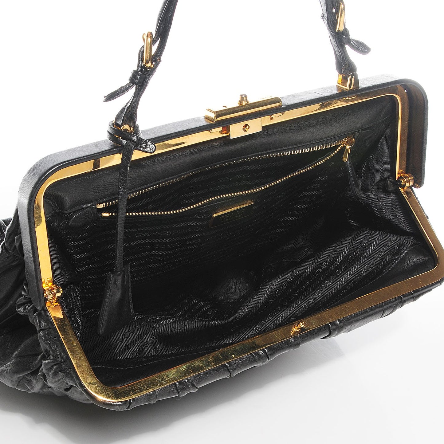 Nappa Dressy Gaufre Framed Tote Black